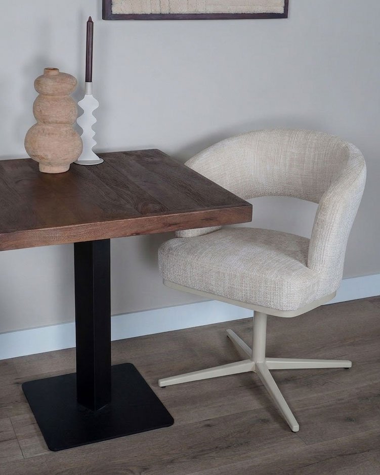 Eetkamerstoel Melina Naturel - Beige onderstel