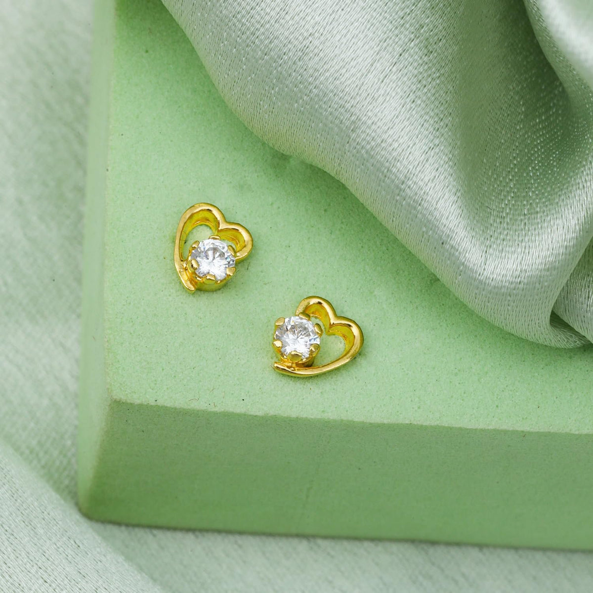 Hartvormige oorbellen – fijne sieraden – 925 sterling zilver, 18K verguld – lichtgewicht paar