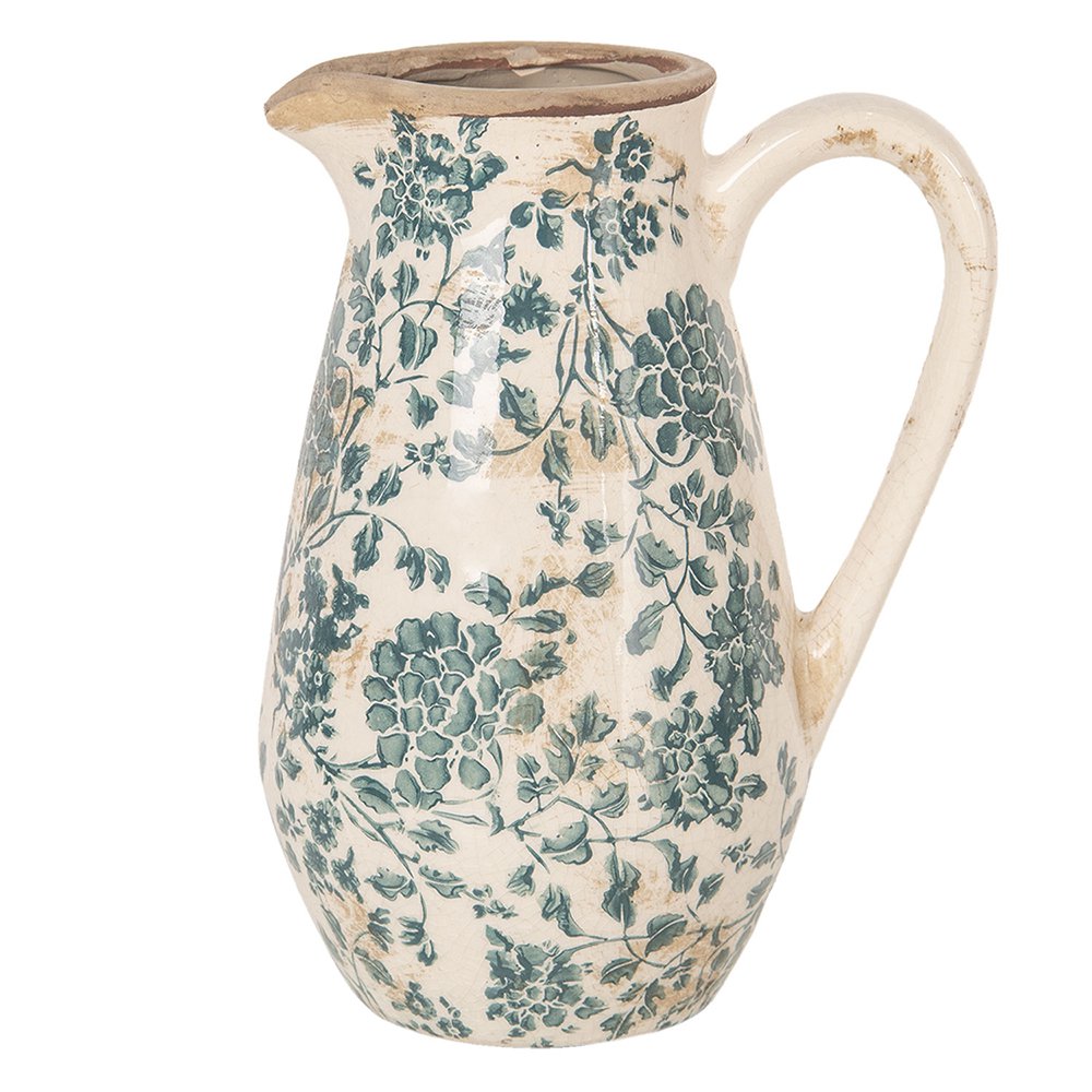 Decoratie Kan 1300 ml Groen Keramiek Bladeren Waterkan