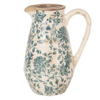 Decoratie Kan 1300 ml Groen Keramiek Bladeren Waterkan