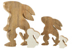 J-Line decoratie Konijn Profiel Silhouet - hout - wit/naturel - large