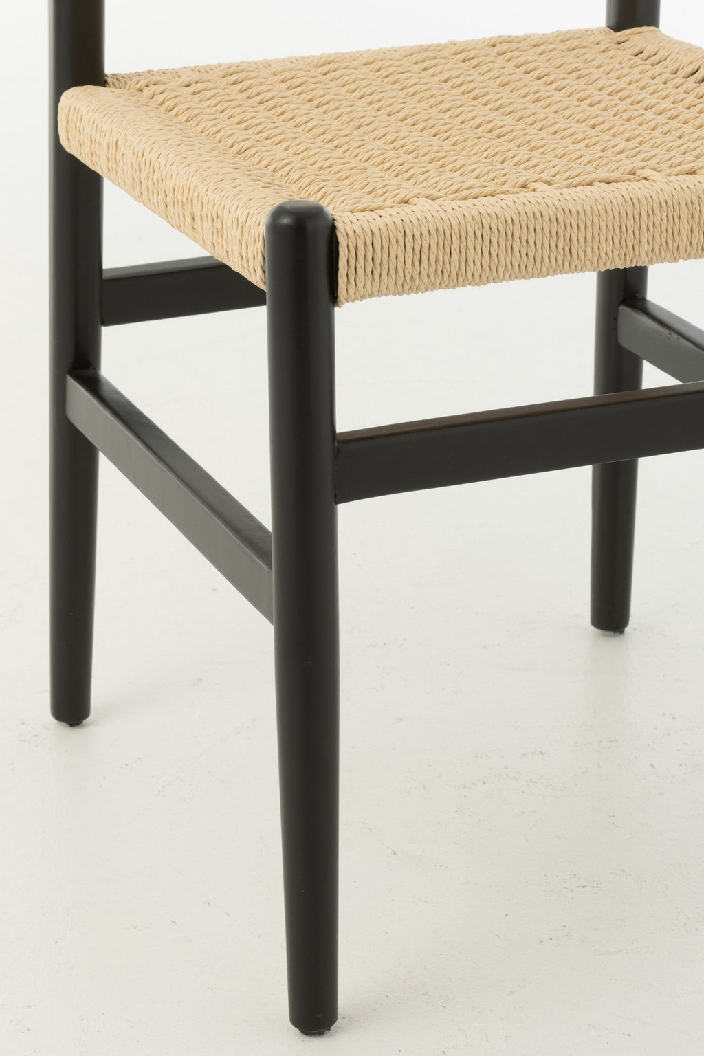 J-Line Chair Lap Beukenhout/Touw Zwart