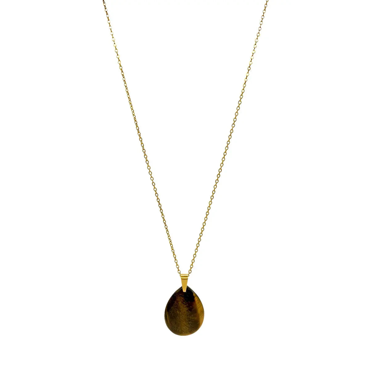 Louiz Lange Edelsteenketting met Tijgeroog hanger