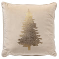 Textino Tree - Kussen 45x45 - Kerstdecoratie - Fluweel - Whisper White - Wit