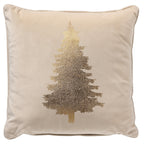 Textino Tree - Kussen 45x45 - Kerstdecoratie - Fluweel - Whisper White - Wit