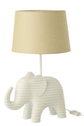 J-Line tafellamp Gestreept - polyresin - wit