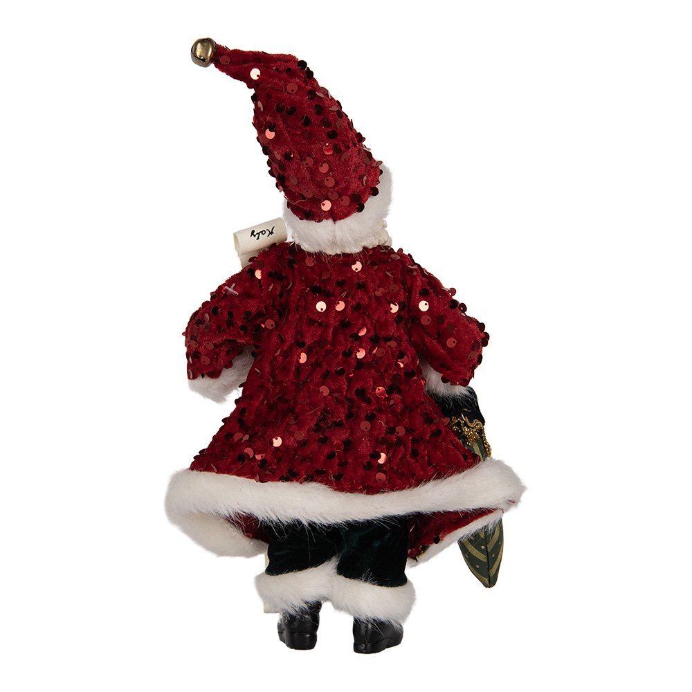Kerstdecoratie Beeld Kerstman 16x8x28 cm Rood Textiel