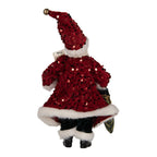 Kerstdecoratie Beeld Kerstman 16x8x28 cm Rood Textiel