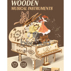 Inspirebox, 3D Muziekdoos, Houten Puzzel Piano, BE013165, 15,9x17,5x20,3cm