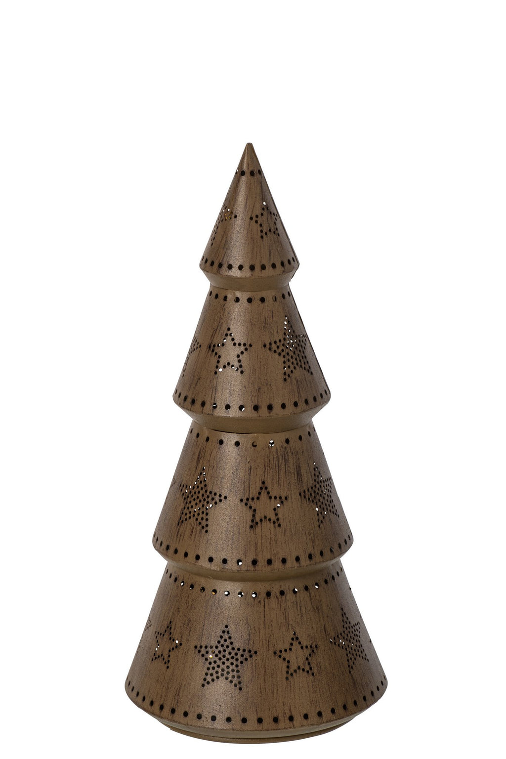 J-Line Ledboom met sterren - ijzer - bruin - large