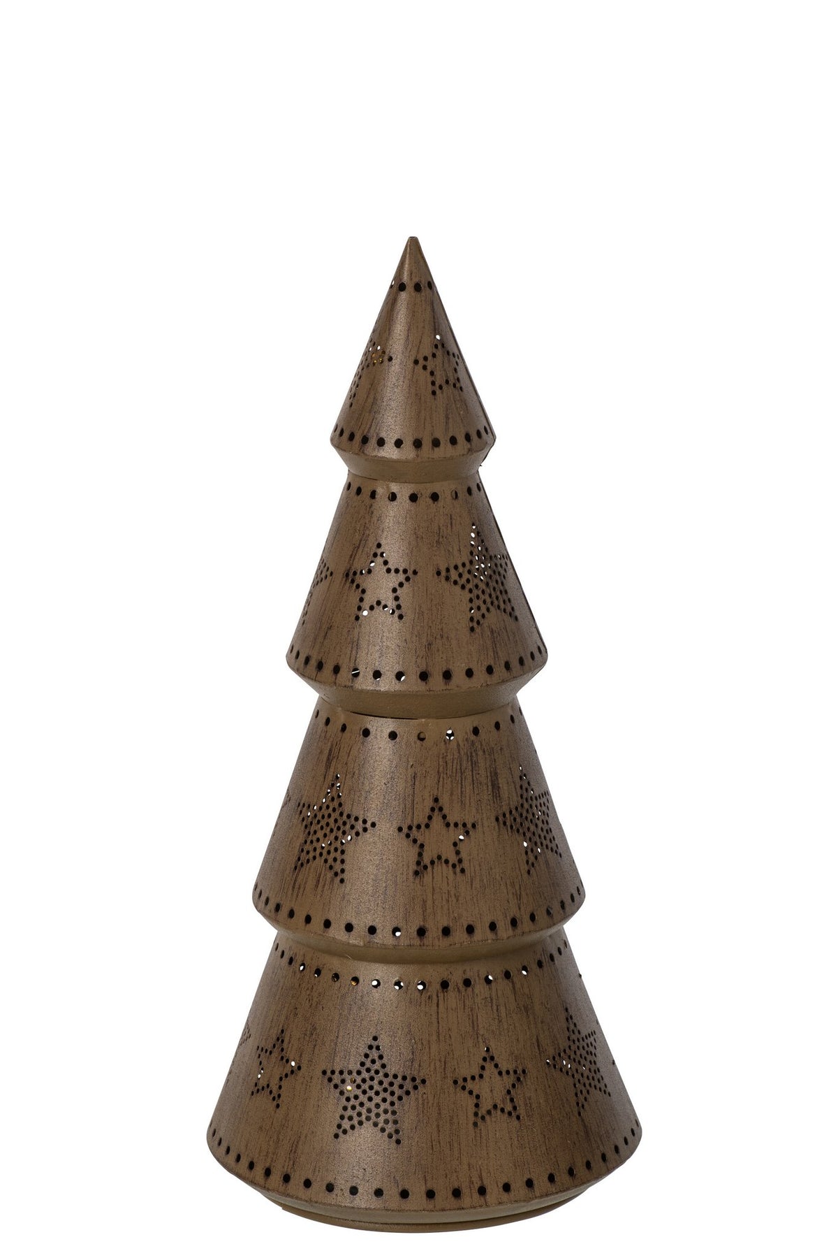 J-Line Ledboom met sterren - ijzer - bruin - large