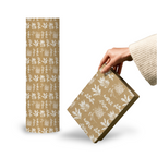 Cadeaupapier - Kraft herbarium - wit – 50 cm x 150 meter
