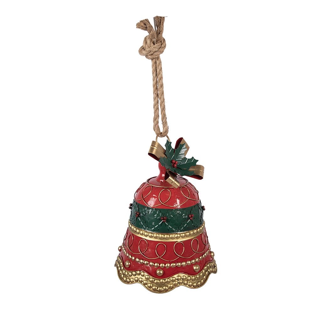 Kerstdecoratie Beeld Bel Ø 24x31 cm Rood Metaal