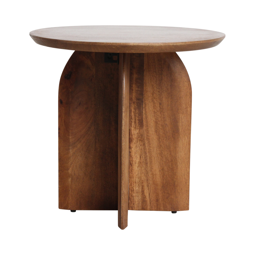 Bullnose bijzettafel mangohout - Ø50 cm