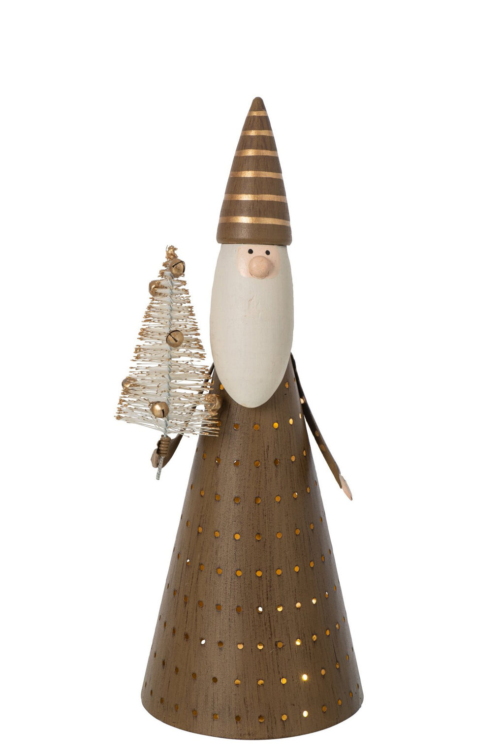 J-Line Ledkerstman - ijzer - bruin/wit - large
