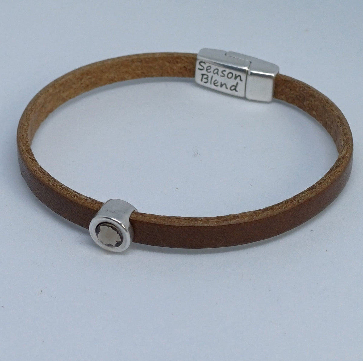 Shorty leren armband antiek verzilverd