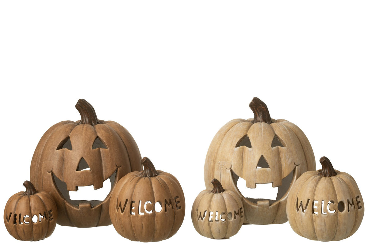 J-Line Kaarshouder Pumpkin Halloween Klei Caramel- CA