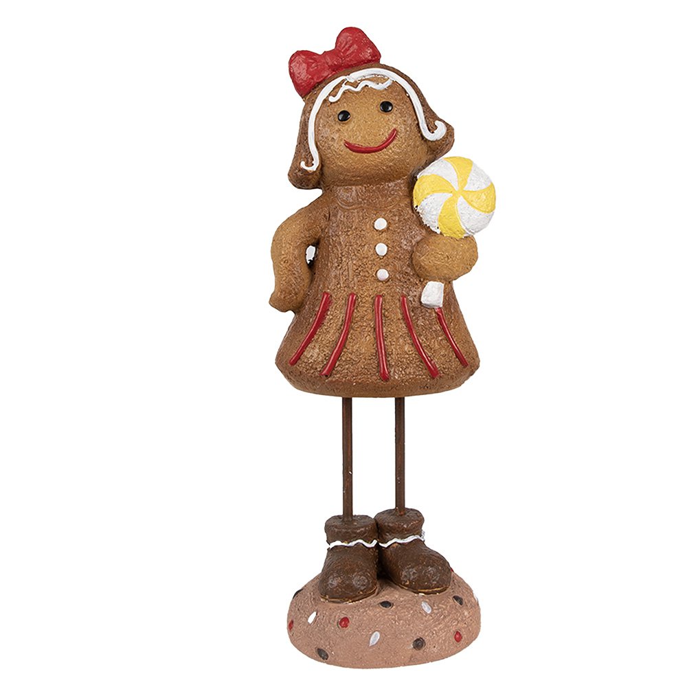 Kerstdecoratie Beeld Gingerbread man 23 cm Bruin Polyresin