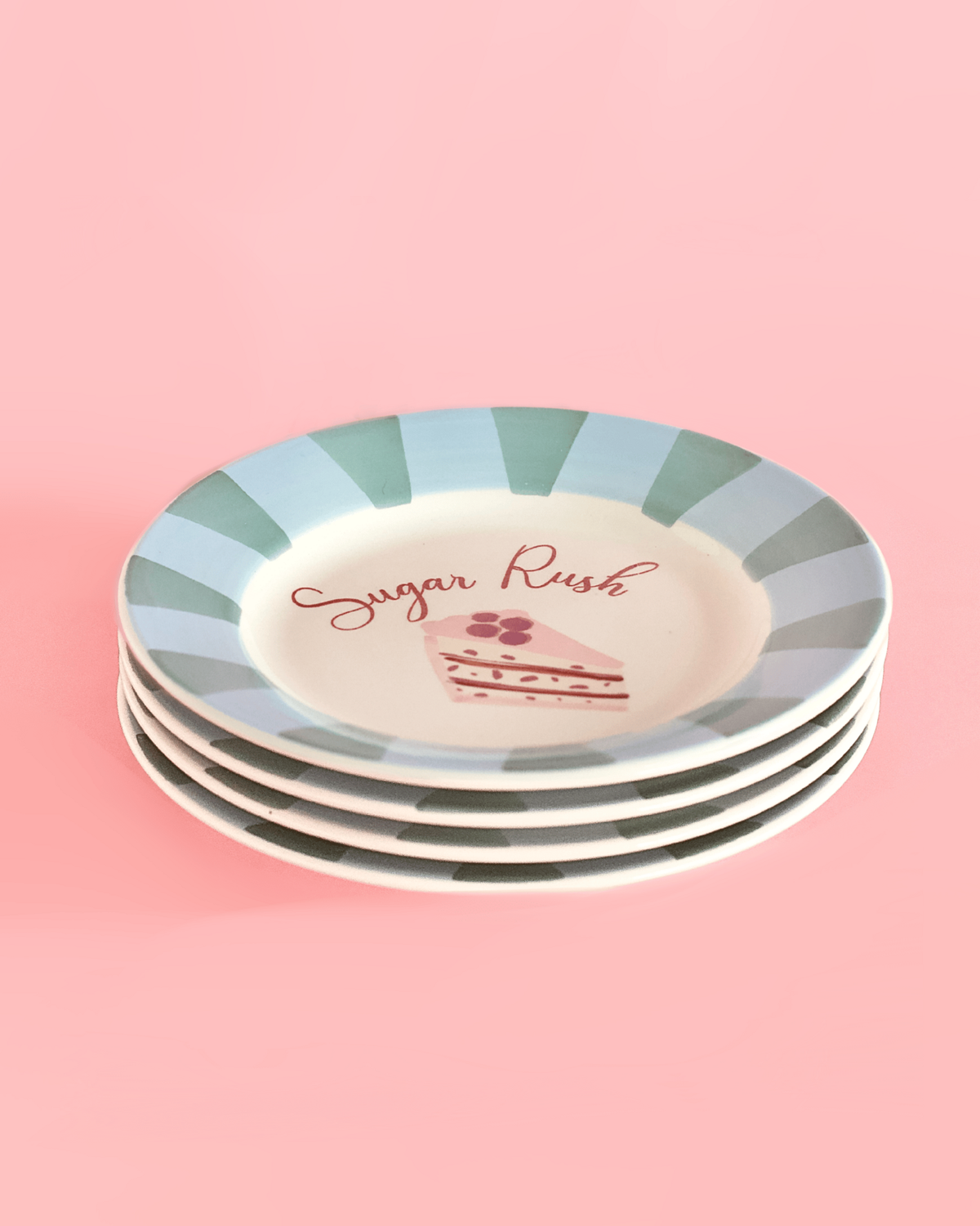 Serveerbord | Keramiek Handgeschilderde Sugar Rush | Set van 4, 16,5x2cm