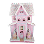 Gingerbread house met LED 54x31x76 cm Roze Kunststof