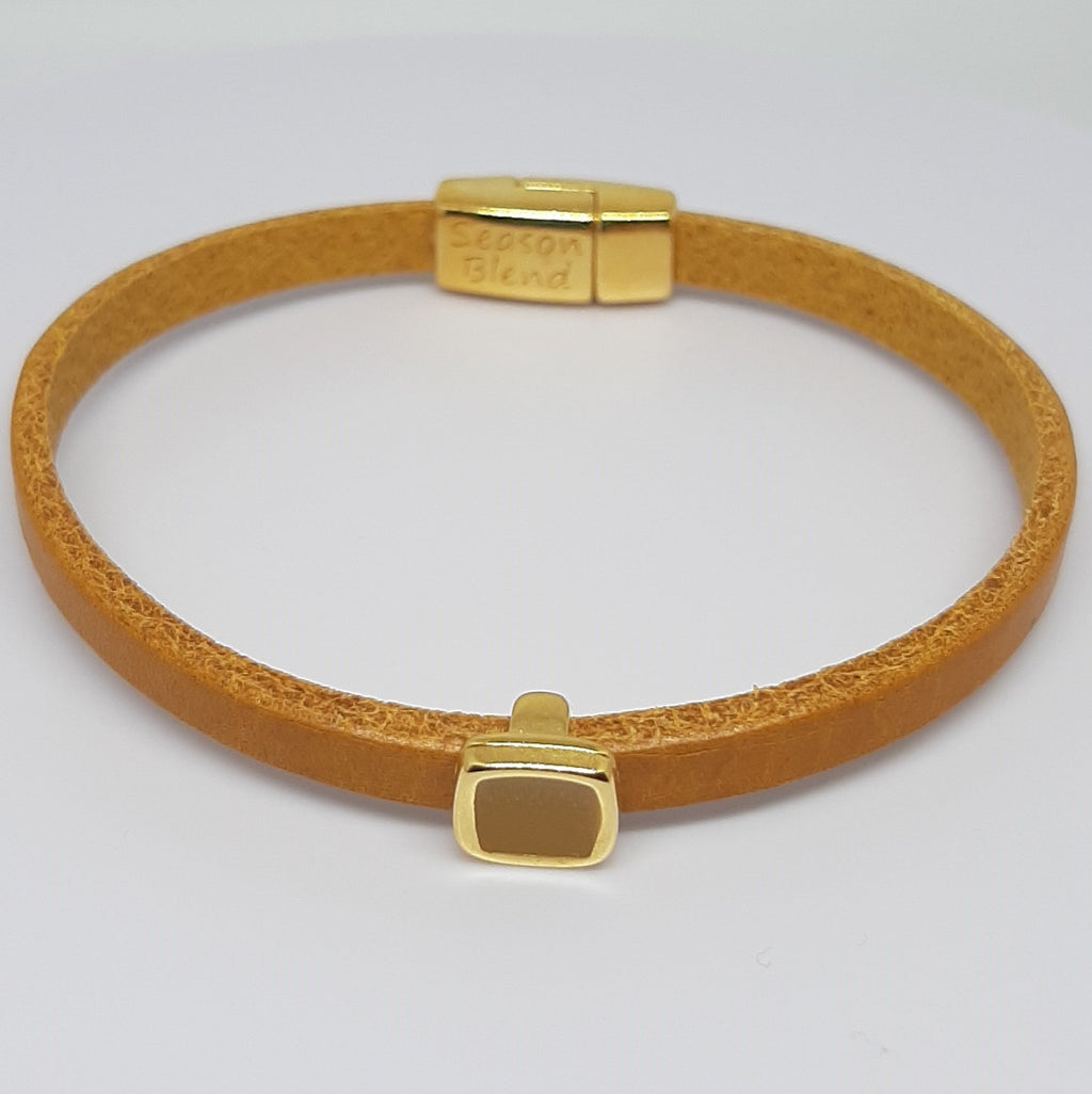 Semplice emaille vierkante slider 24K verguld