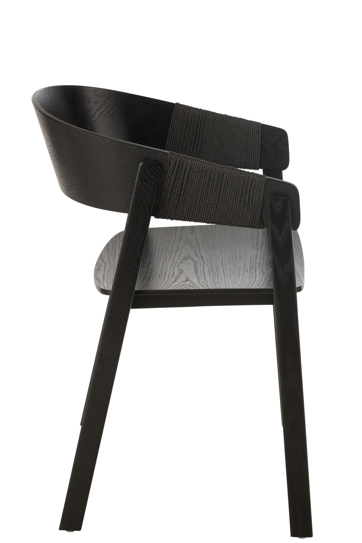 J-Line Stoel Naga Essenhout/Touw Zwart