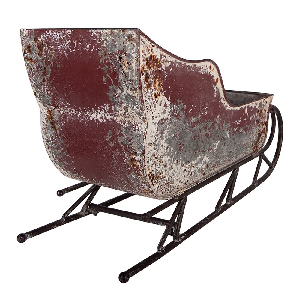 Kerstdecoratie Beeld Slee 51x23x30 cm Rood Metaal