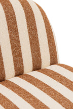 J-Line loungestoel Gestreept - polyresin - bruin/gebroken wit