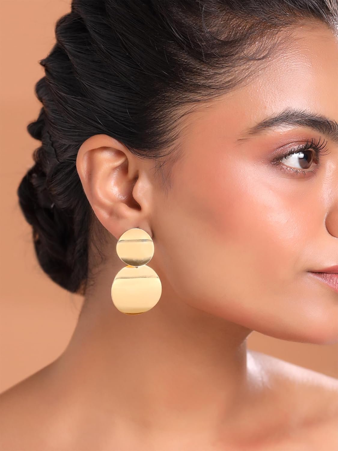 Vergulde cirkelvormige oorbellen – mode-sieraden in westerse stijl – lichtgewicht legering – paar