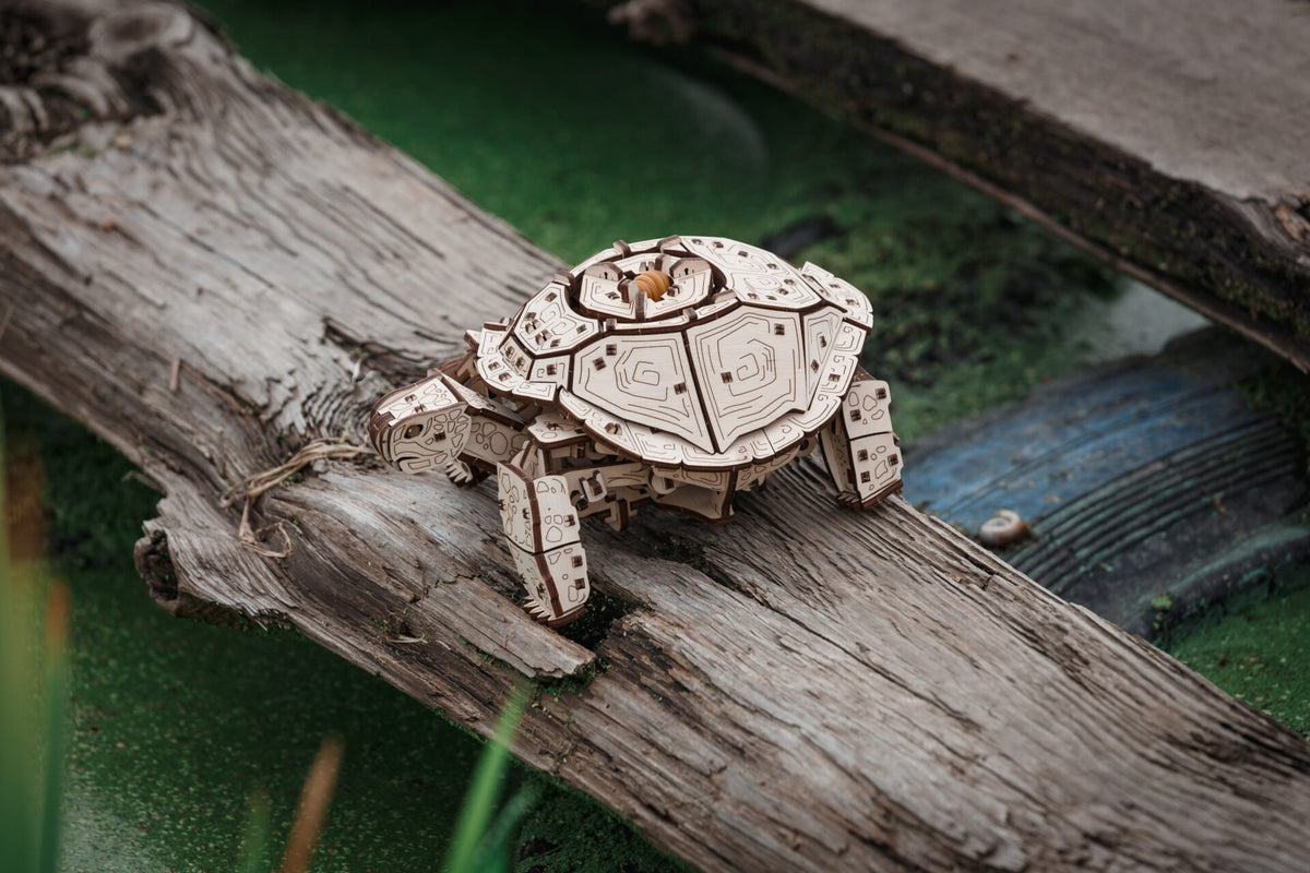 Eco Wood Art (EWA) 3D Mechanische Puzzel Schildpad/ Turtle, 976, 22,3x16,5x11,6cm