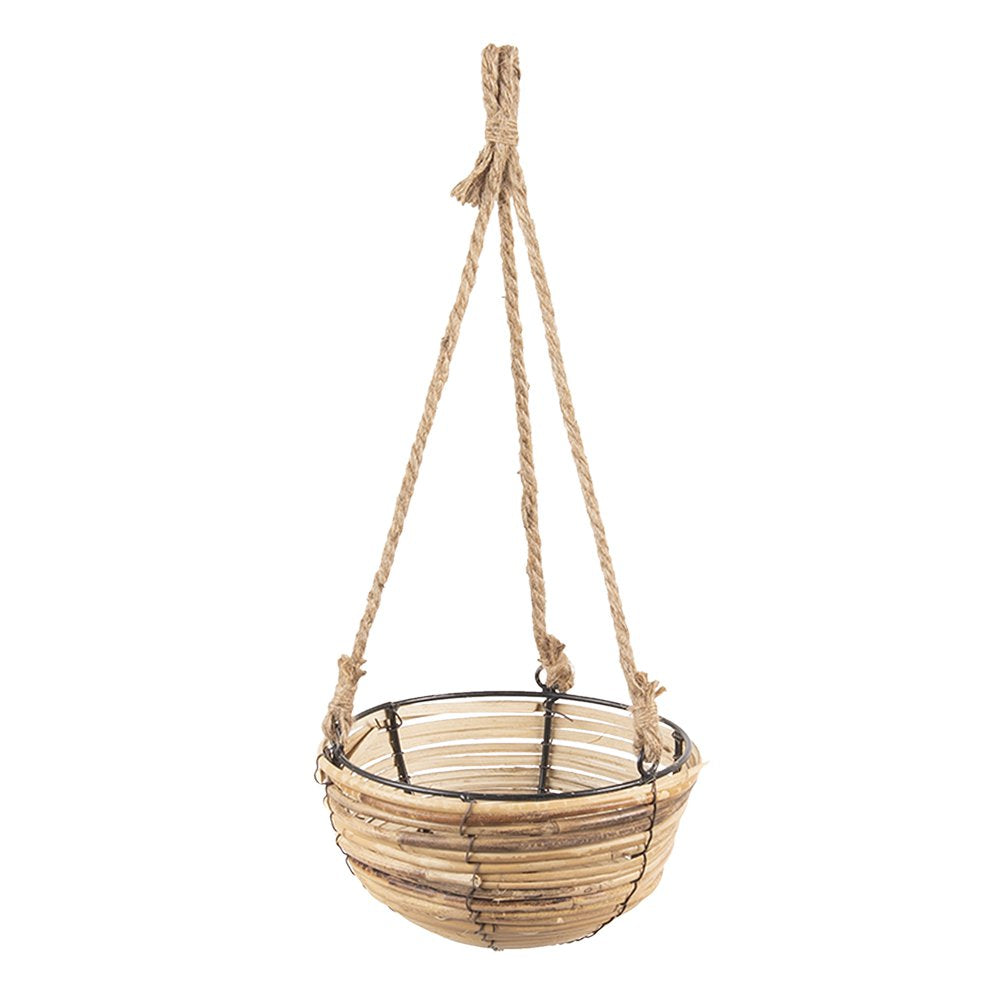 Plantenhanger Set van 3 Bruin Rotan Hangpot