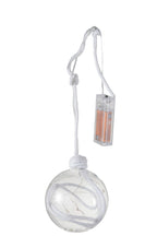 J-Line kerstbal - glas - klaar wit - medium - LED lichtjes