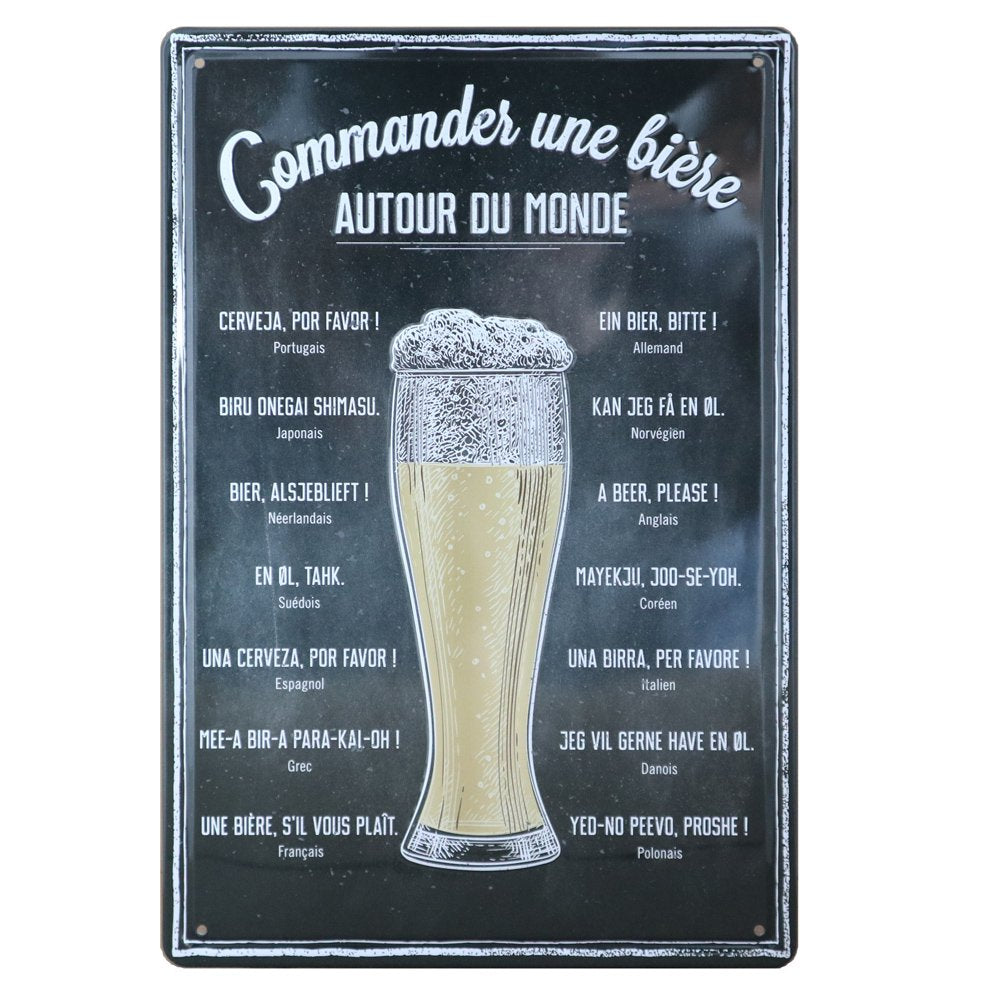 Bier bestellen Retro Wandbord 30x20