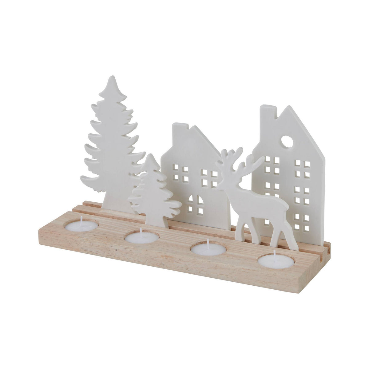 Theelichthouder Bekily Wit 30x11x17 cm