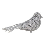 Kersthanger Vogel 16x6x6 cm Zilverkleurig Kunststof