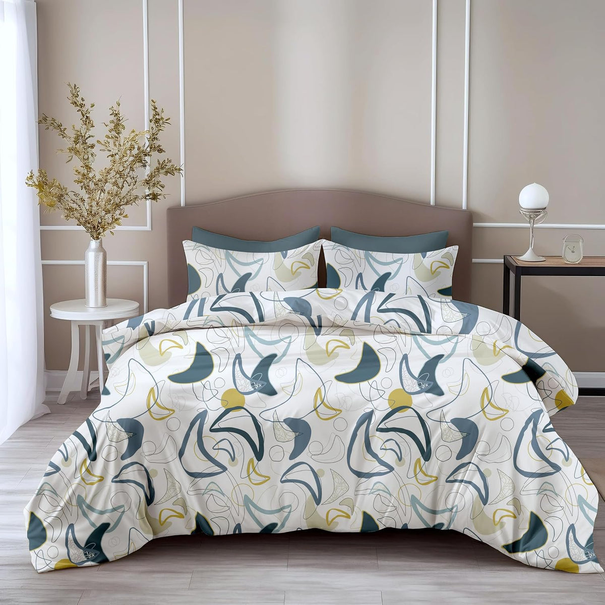 Lakenset voor tweepersoonsbed - 100% puur katoen 144TC - 88x90 inch met 2 kussenslopen