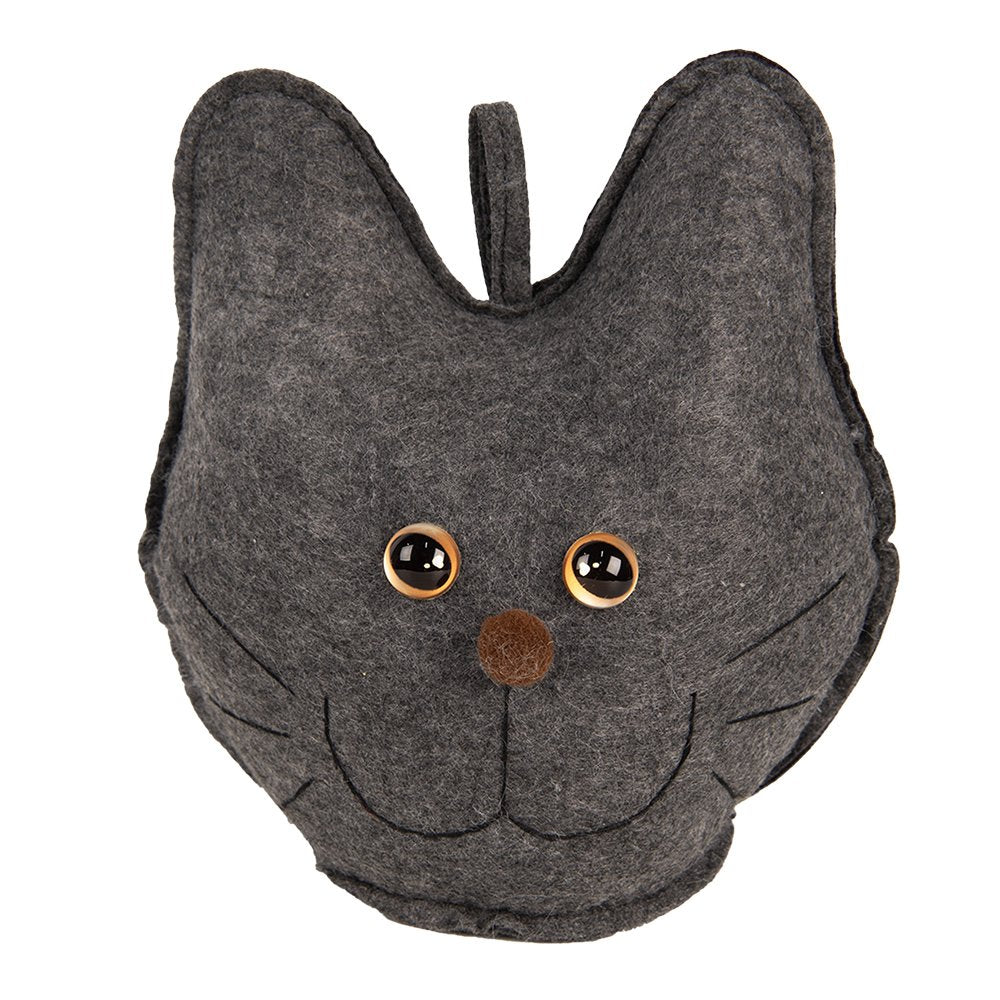 Deurstopper Kat 20x14x22 cm Grijs Synthetisch
