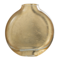 J-Line vaas Miki - glas - transparant/goud - small - Ø 15 cm