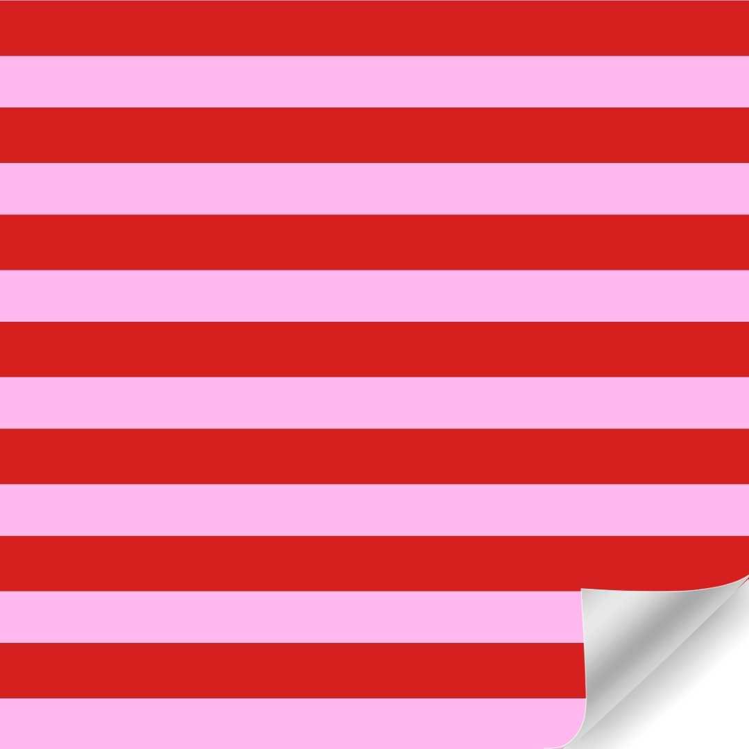 Papierrol – Streep Rood/Roze – 50 cm x 100 meter