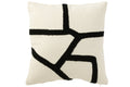 J-Line kussen Streep - textiel - wit/zwart