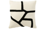 J-Line kussen Streep - textiel - wit/zwart