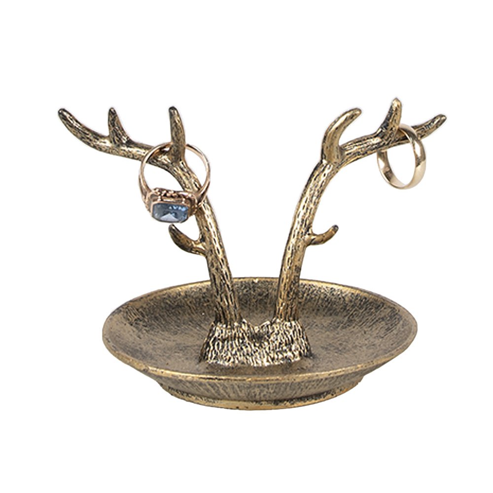 Decoratie schaal 11x9x8 cm Goudkleurig Metaal Gewei