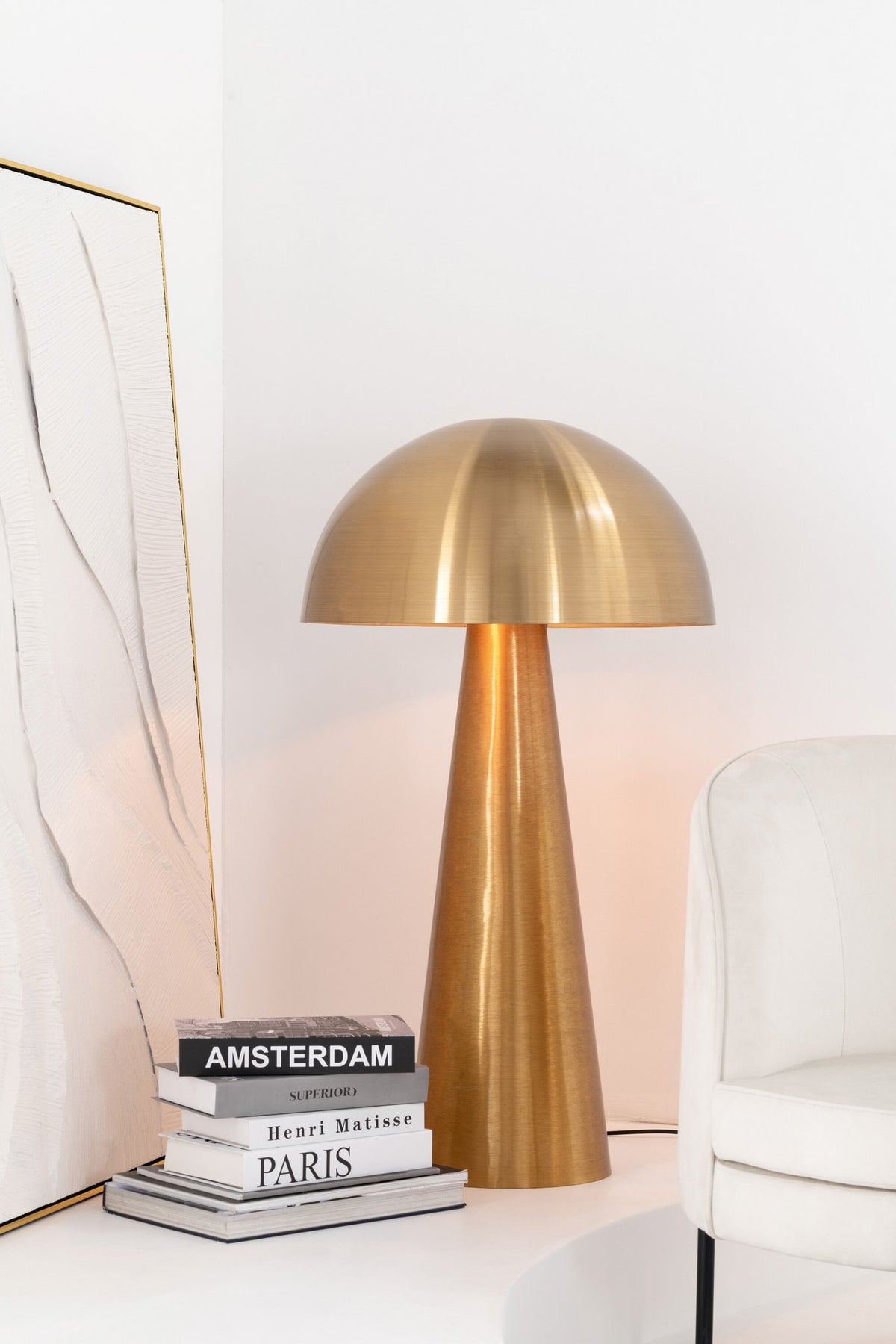 J-Line lamp Paddenstoel - metaal - mat goud - extra large