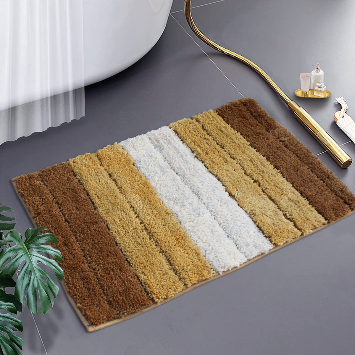 Microvezel rechthoekige luxe badmat zacht antislip 40x60 cm 1-pack | Ultra-absorberend badkamertapijt, wasbaar
