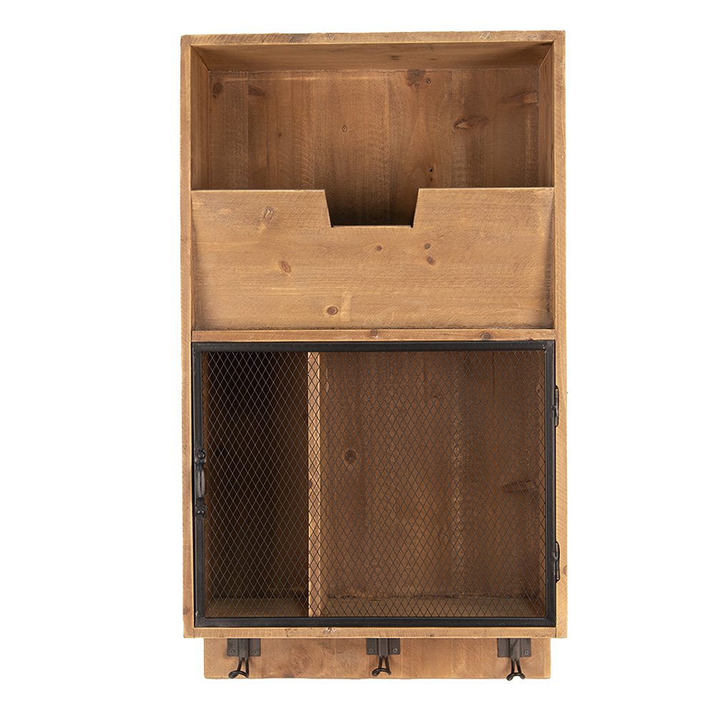 Wandrek 71 cm Bruin Zwart Hout Muurrek