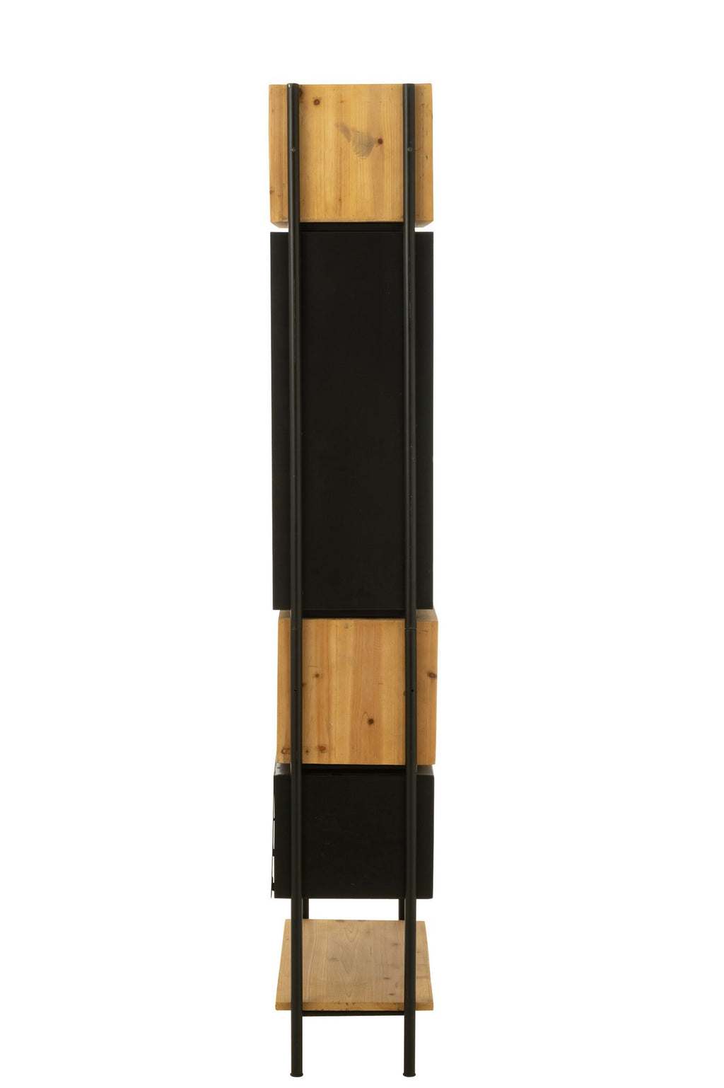 J-Line Schap Tina Hout/Ijzer Zwart/Naturel Small