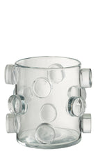 J-Line vaas Pebbles - glas - transparent - small - Ø 21.5 cm