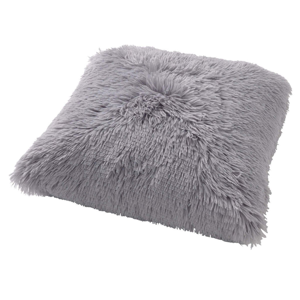 Dutch Decor Fluffy - Sierkussen 60x60 cm - Superzacht - XL kussen - Micro Chip - Grijs