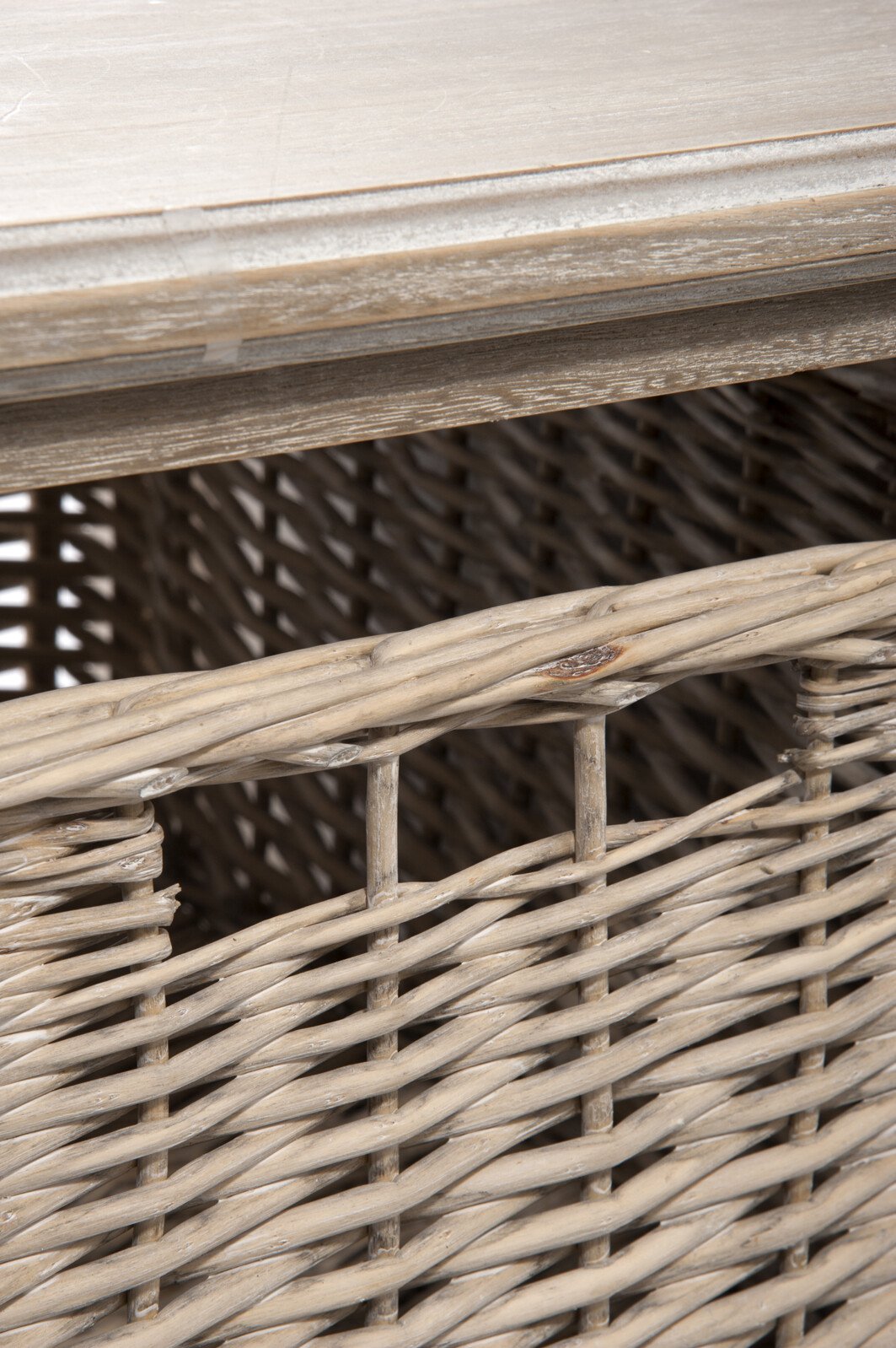 J-Line Salontafel Rechthoek - 2 schuiven en 1 mand - hout - grijs