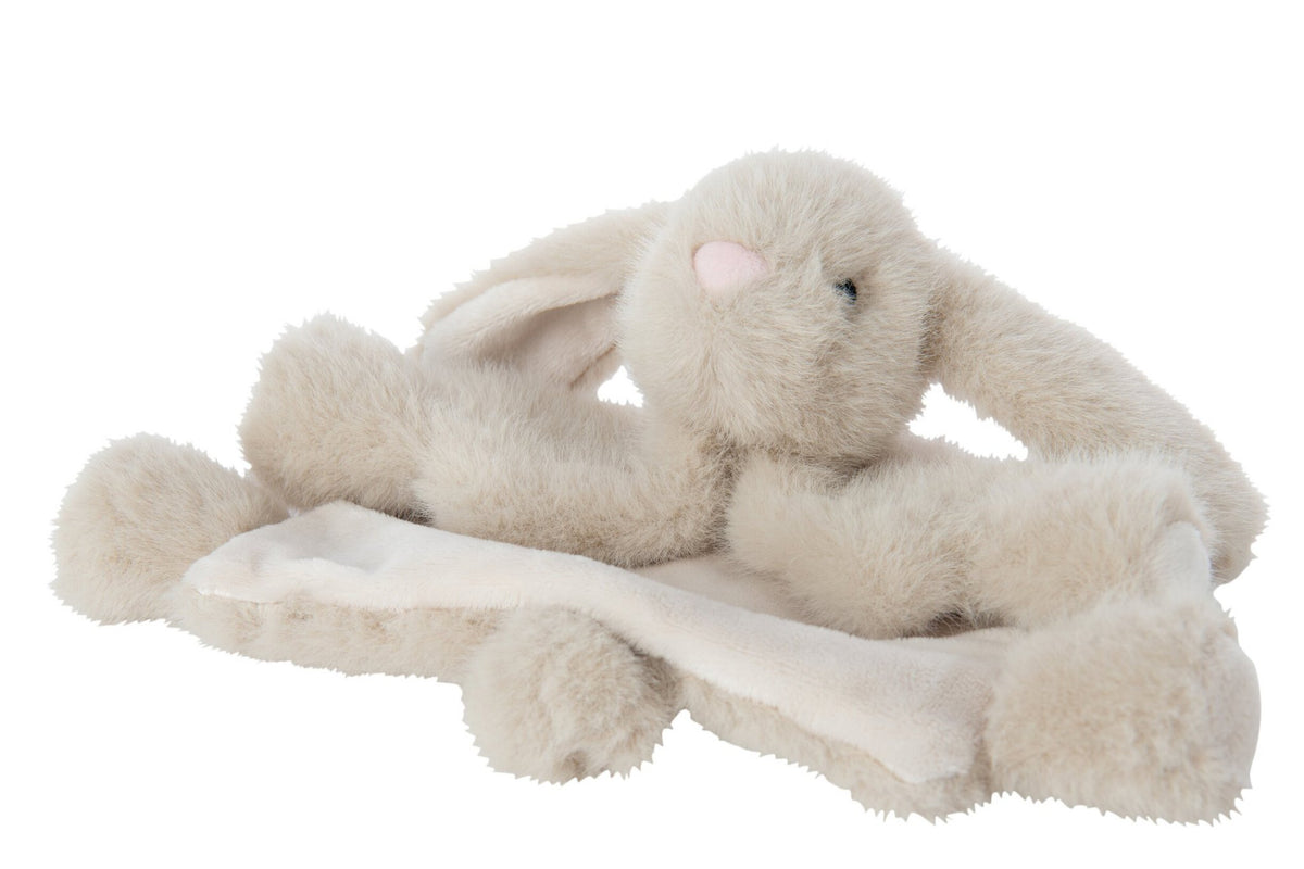 J-Line knuffel Konijn - polyester - beige - large